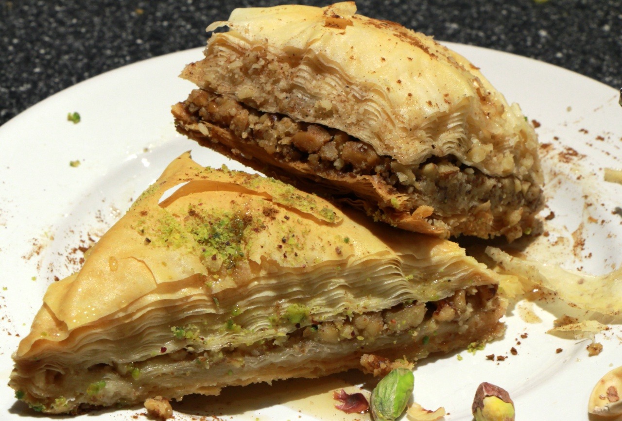 Crunchy walnut and pistachio baklava