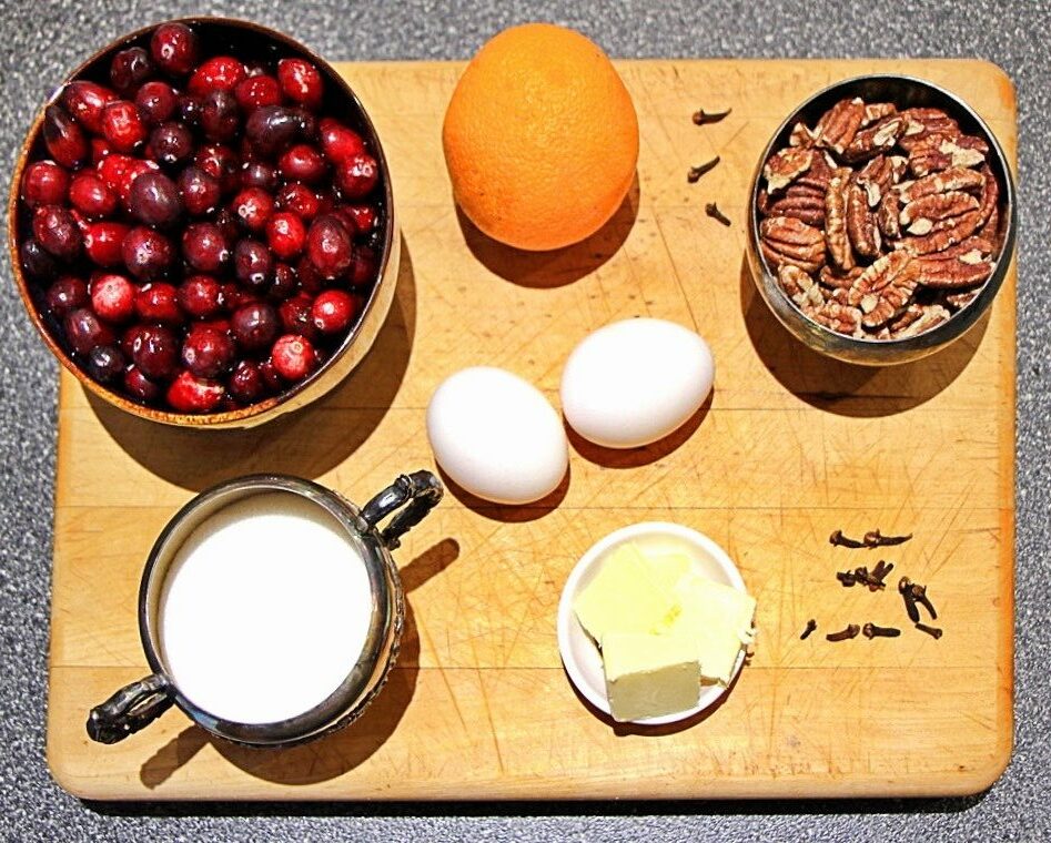 Ingredients for Cranberry Orange Pecan loaf