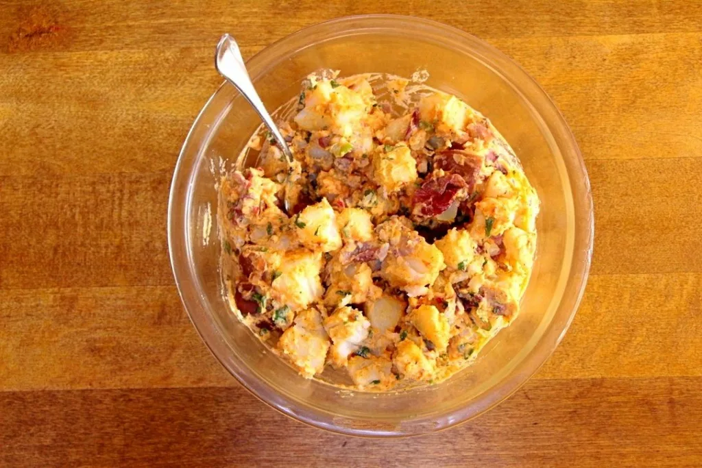 Potato salad mixed