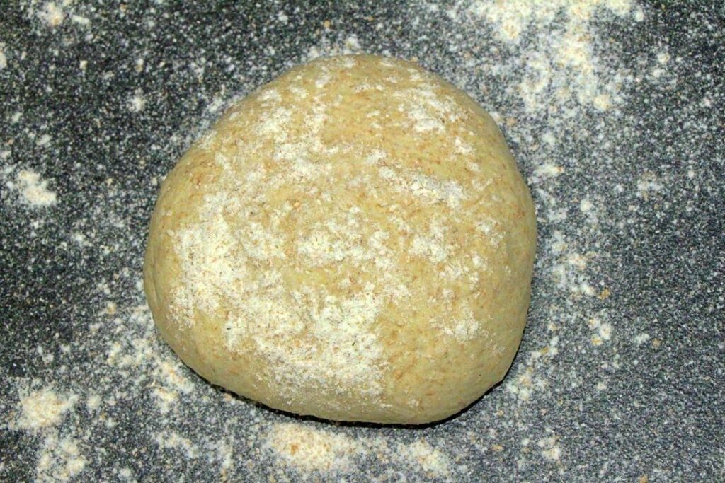 Dough for arugula pesto bread pinwheel