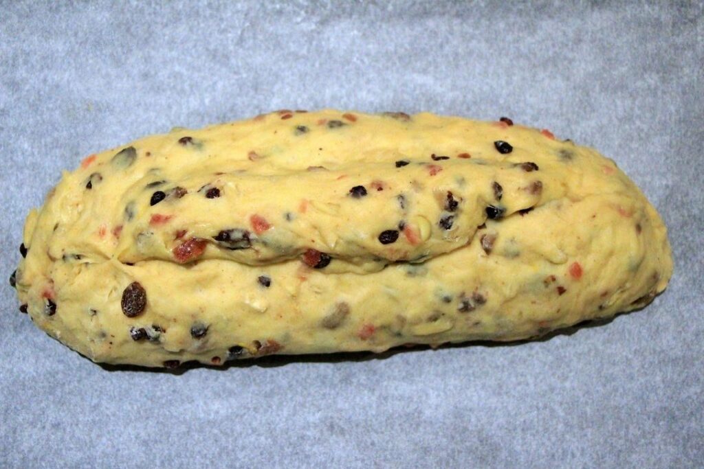 German stollen loaf formed