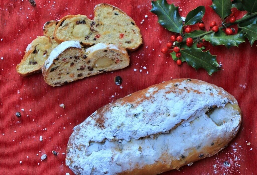 German Christmas Stollen with Marzipan