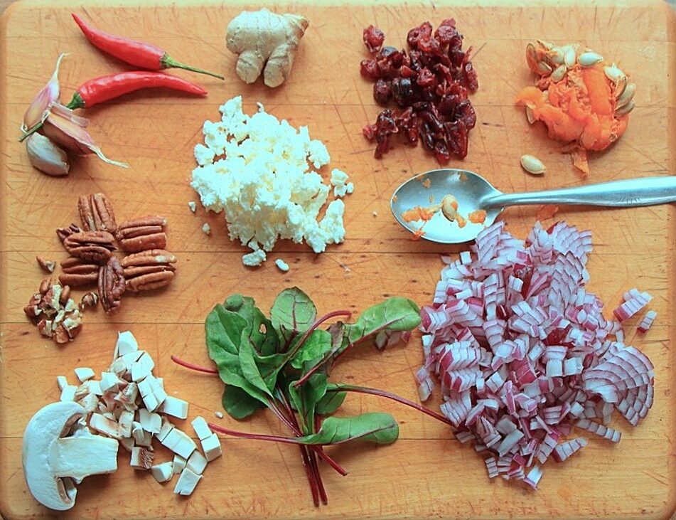 Stuffed squash ingredients