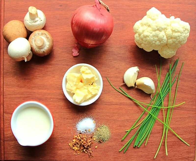 Cauliflower mash ingredients