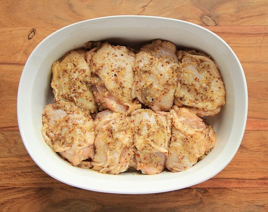 Uncooked honey mustard chicken