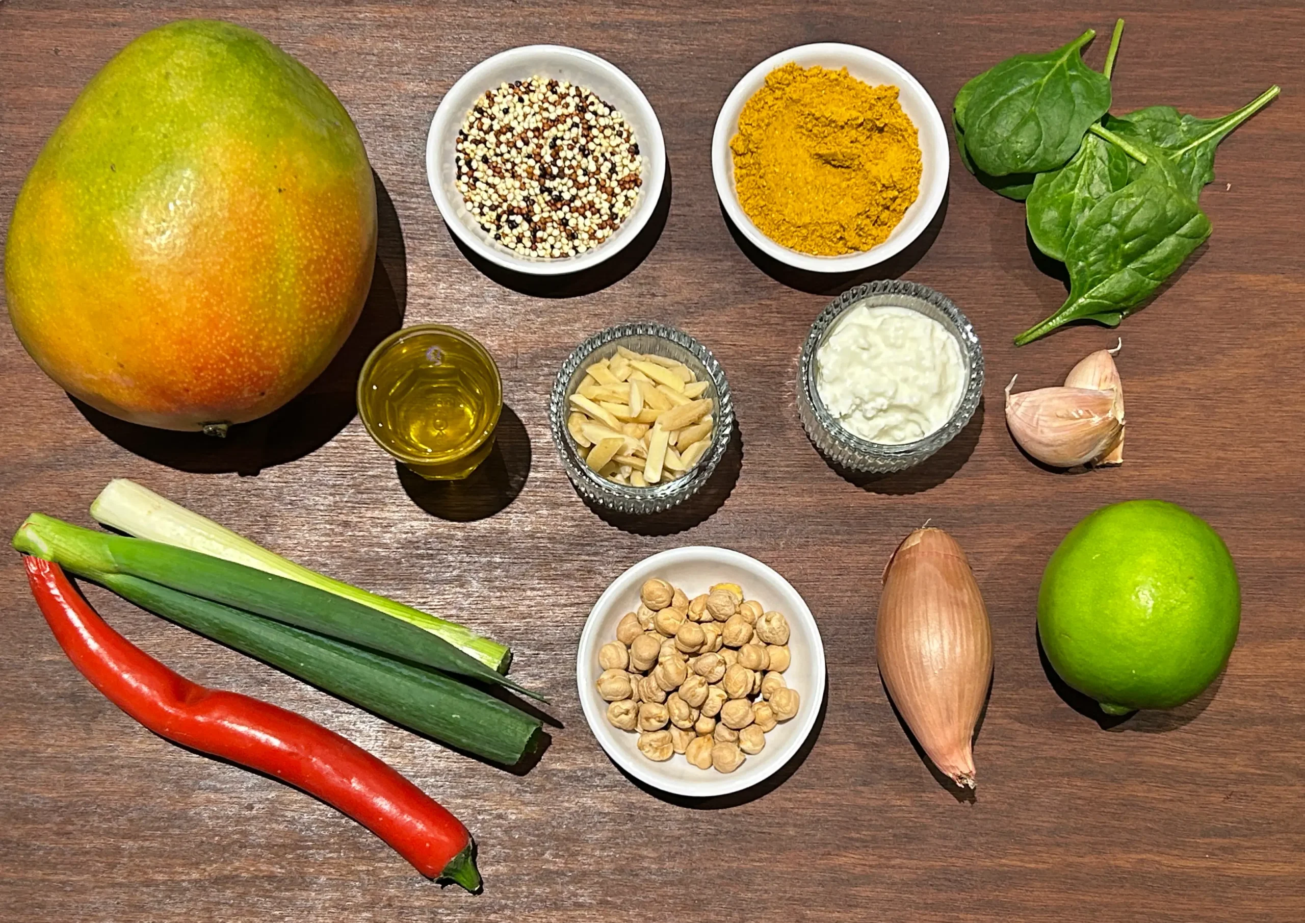 Ingredients for curry quinoa