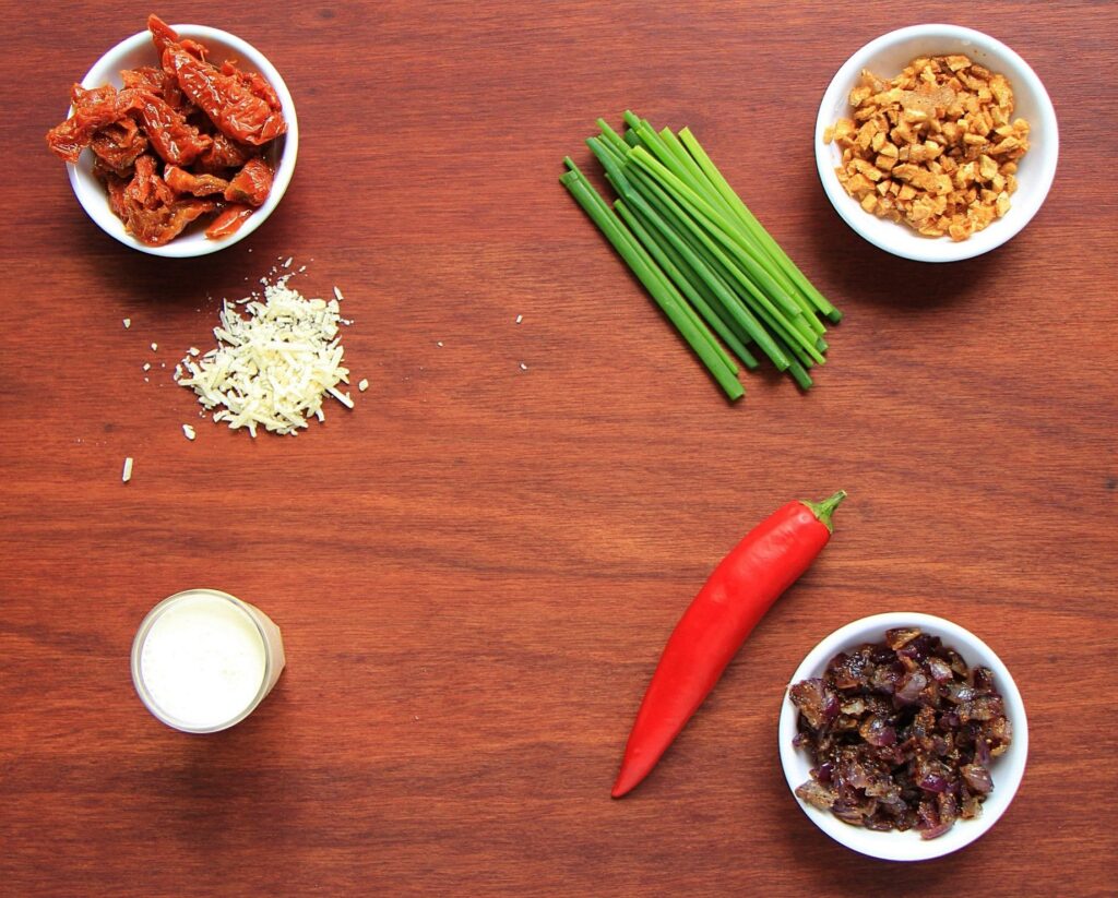 Ingredients for savoury homemade butter