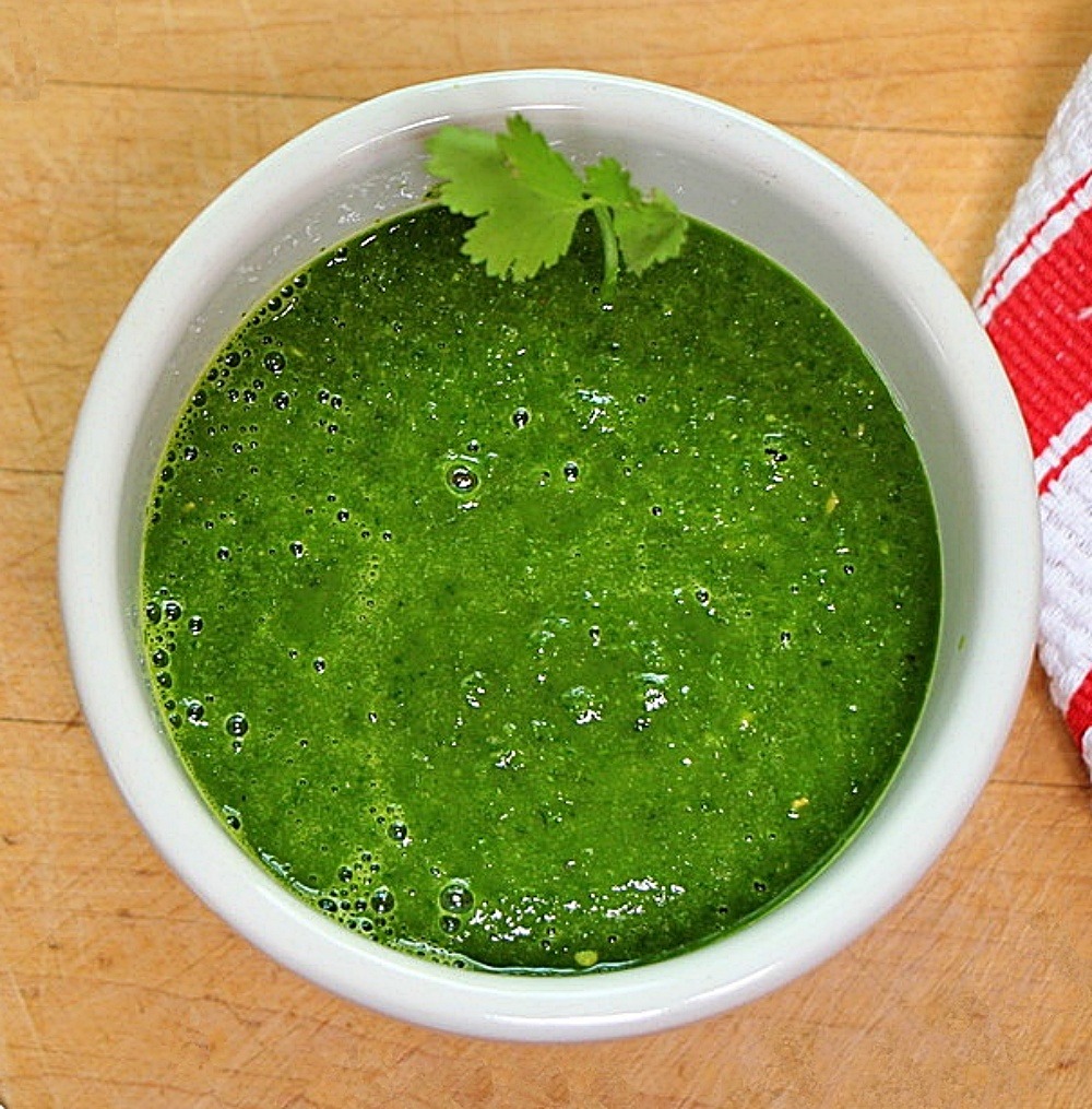 Mango and coriander green chutney