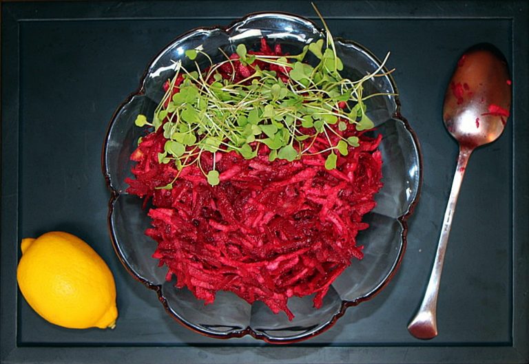 Beet Coleslaw with Green Apple and Parsnip