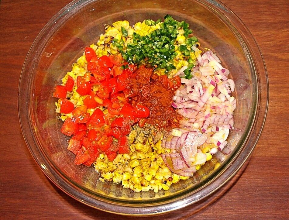 Ready to be mixed corn salad