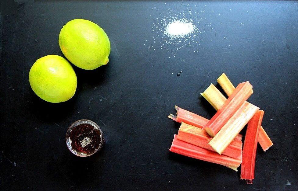 Ingredients for rhubarb slushy