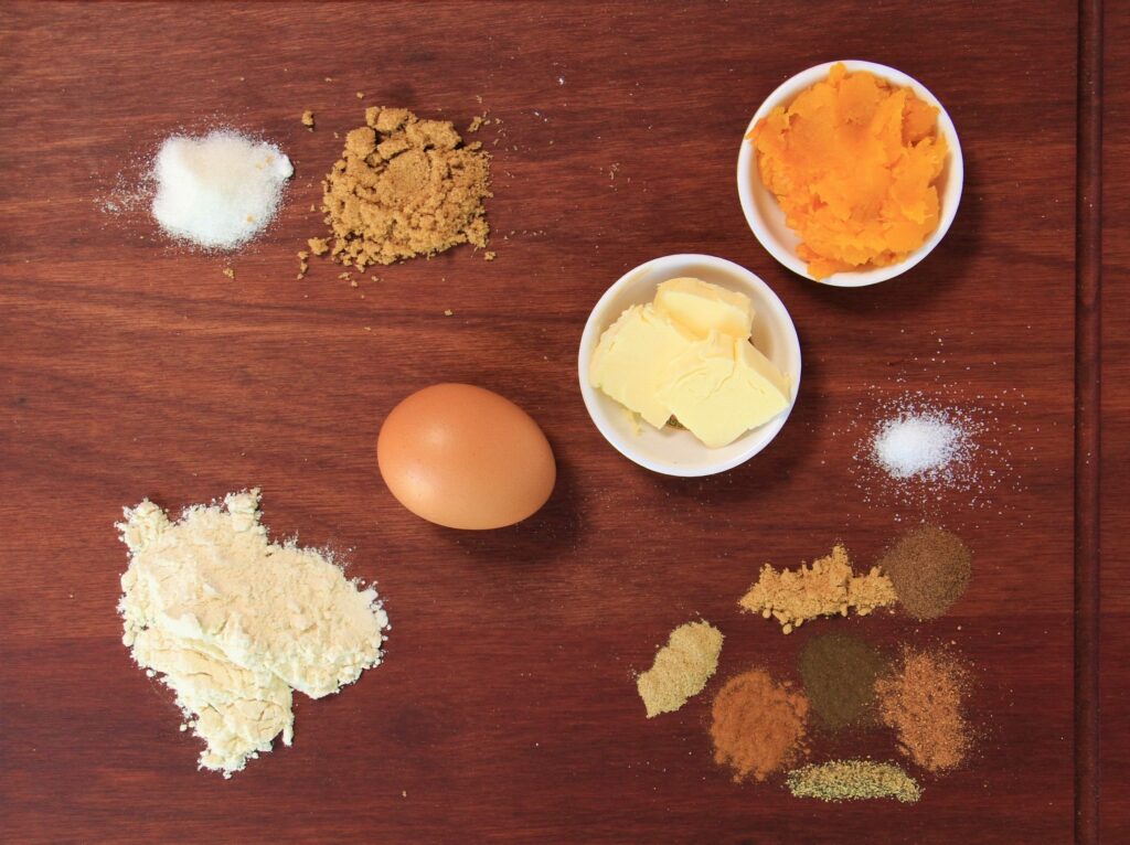 Ingredients for pumpkin cookies