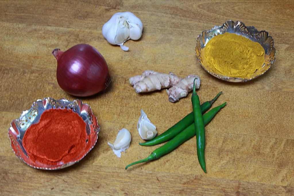 Ingredients for lentils
