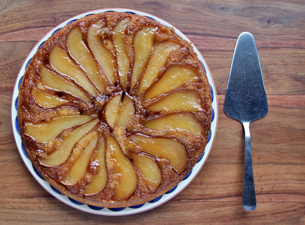 Upside down pear cake