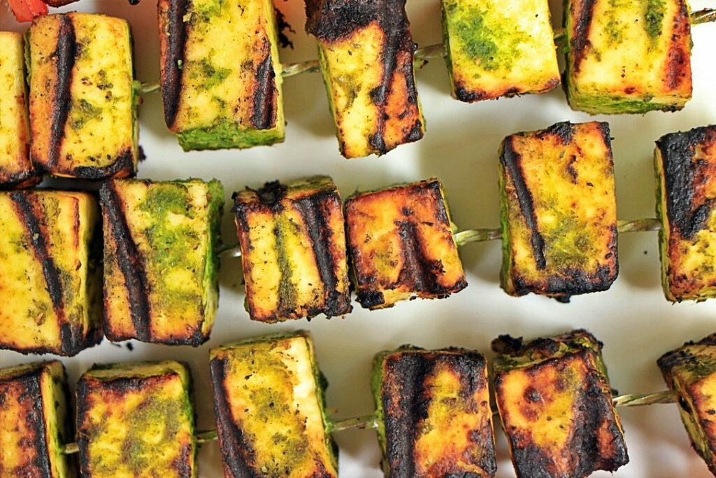 Close up of green goddess paneer