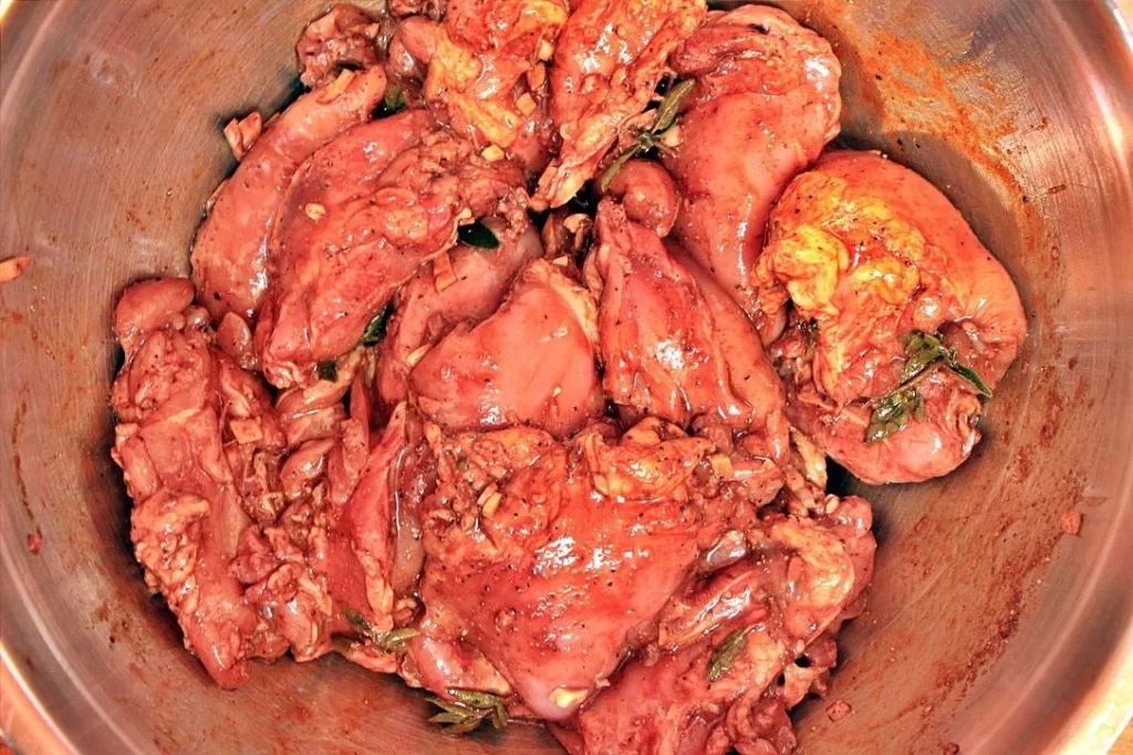 Marinated chicken for one pot