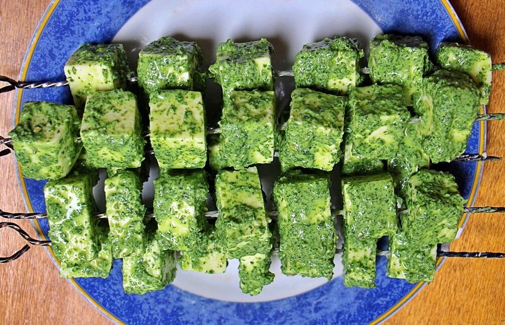 Ready to bbq green goddess paneer