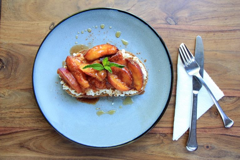 Peach And Ricotta Breakfast Toast