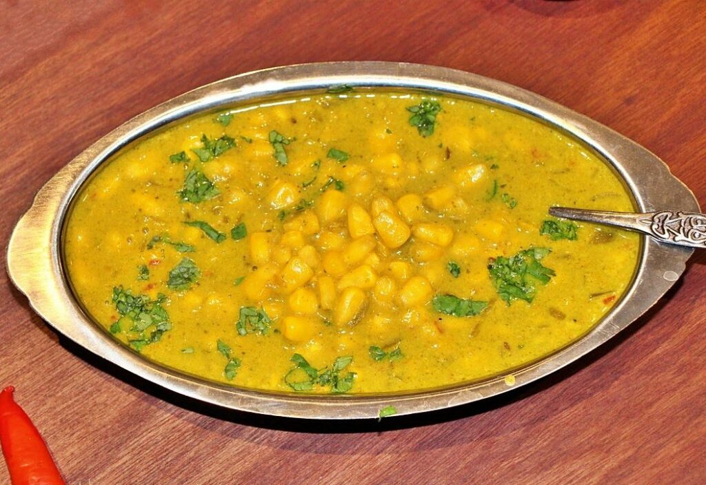 Kenyan corn curry with frozen corn