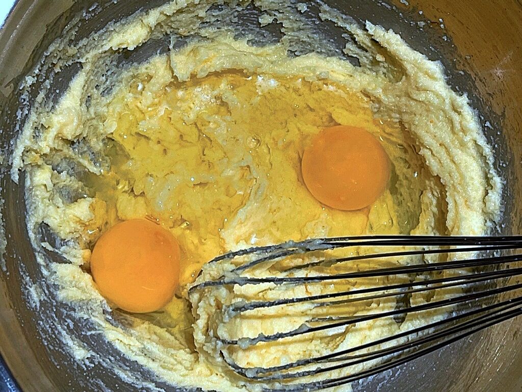 Butter sugar and eggs for biscotti