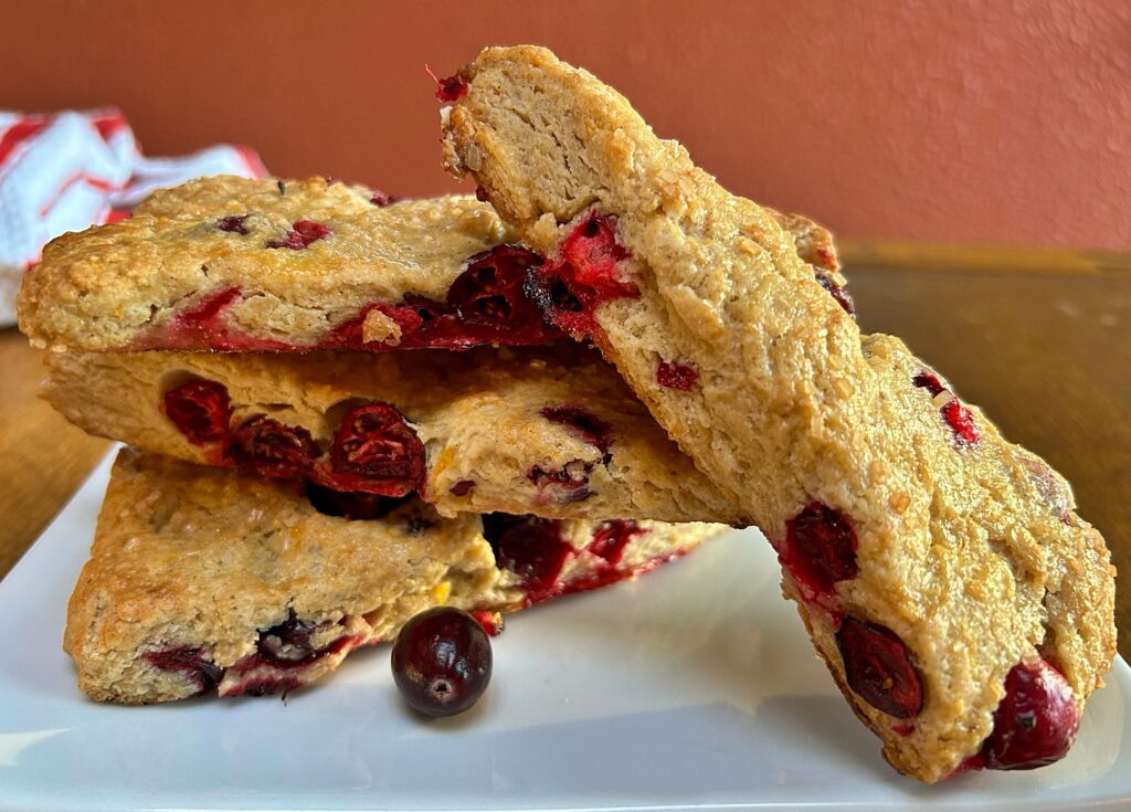 Breakfast cranberry scones close