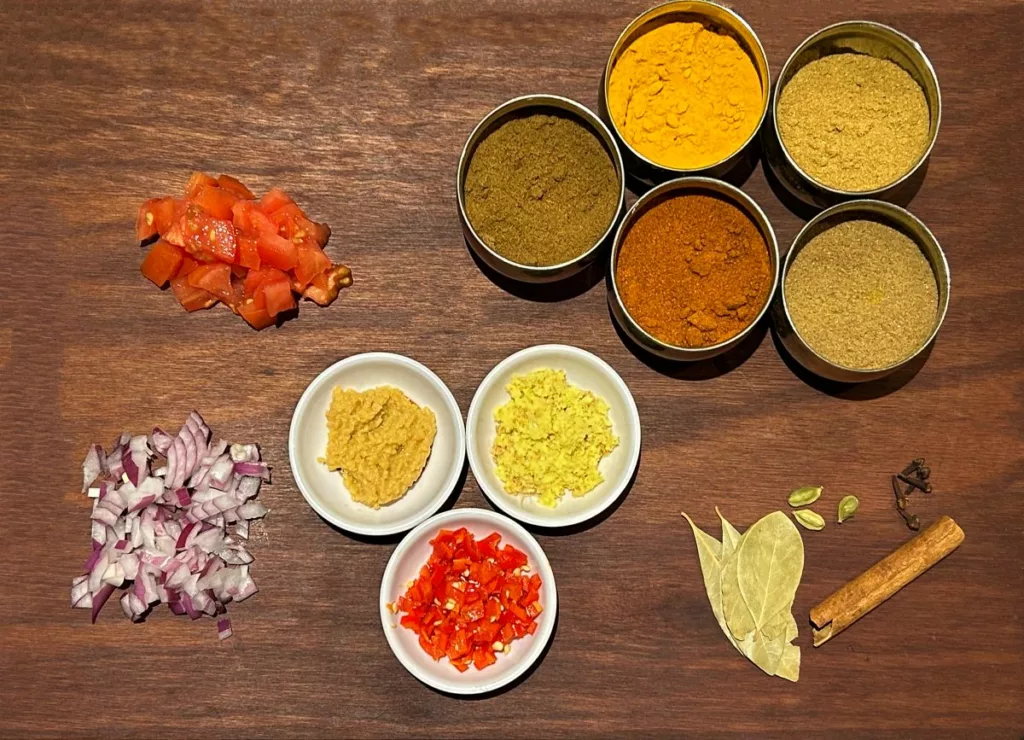 Ingredients for chicken curry