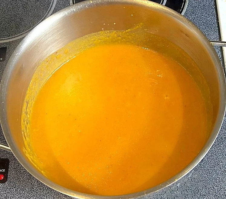 Thai butternut squash soup in pot