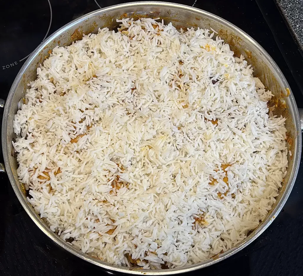 Rice on chicken