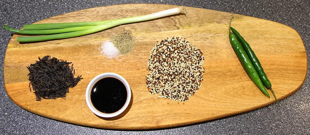 Ingredients for tricolour quinoa