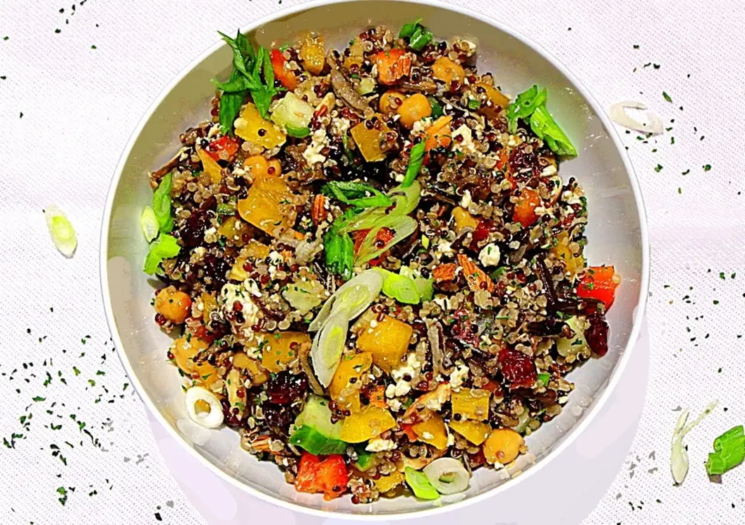 Tricolour quinoa salad