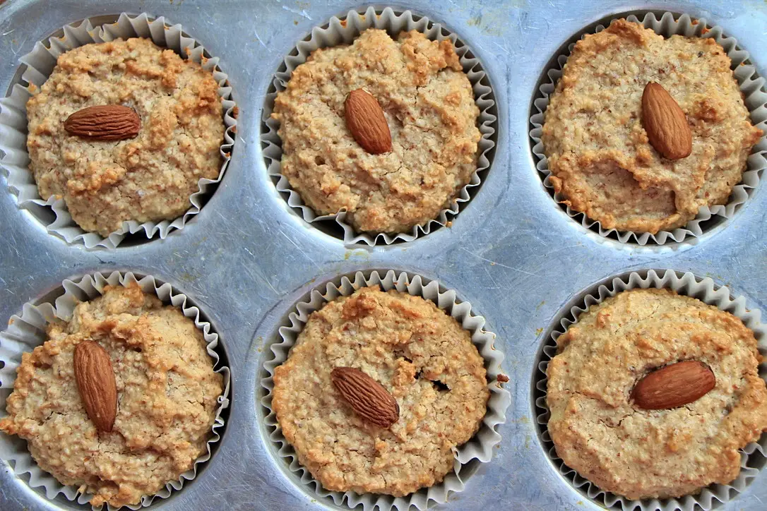 Baked oat and almond muffins