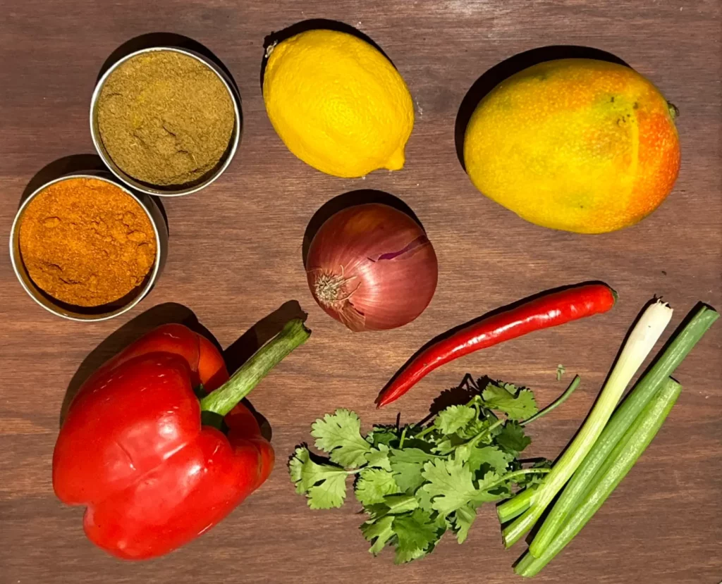 Ingredients for mango salsa