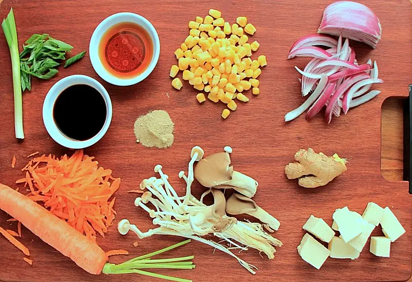Ingredients for paneer fried rice