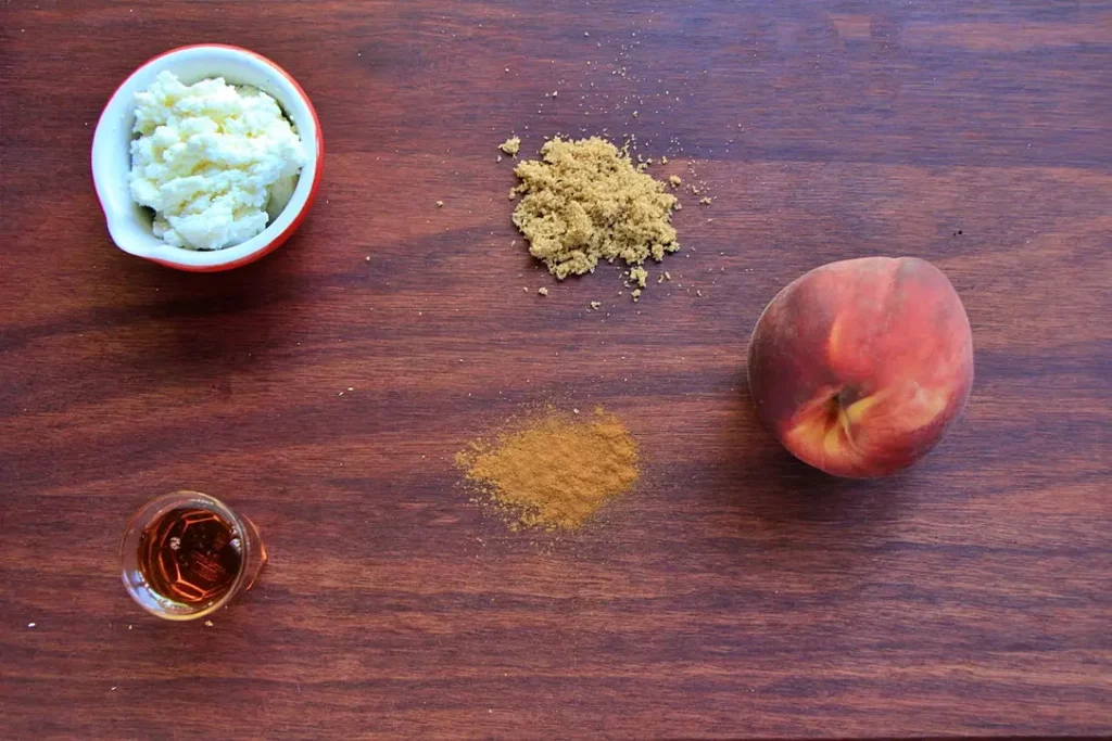 Ingredients for peach toast