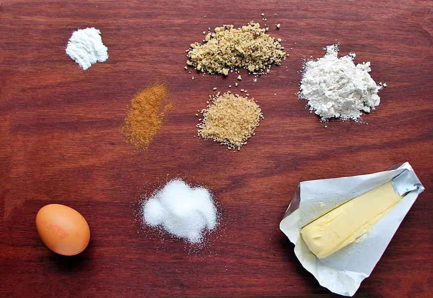 Ingredients for pecan crusted cookies