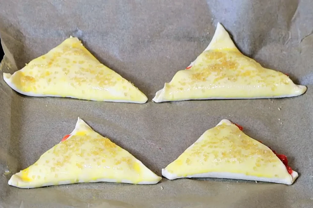 Strawberry turnovers ready to bake