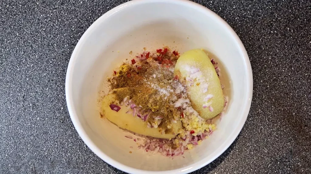 Aloo tikki mixture in bowl