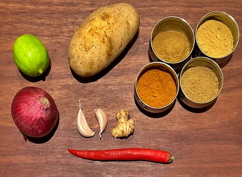 Ingredients for aloo tikki