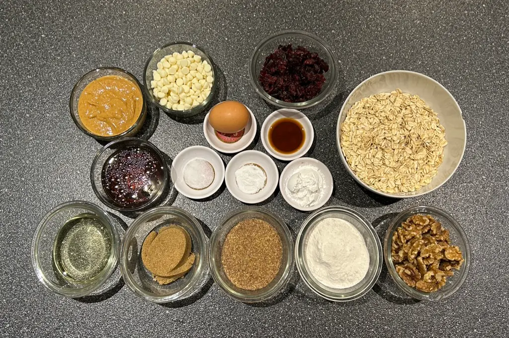 Ingredients for breakfast cookies