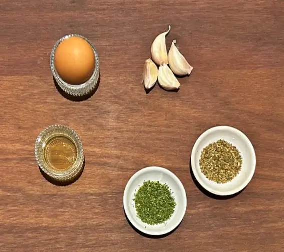 Ingredients for garlic sauce