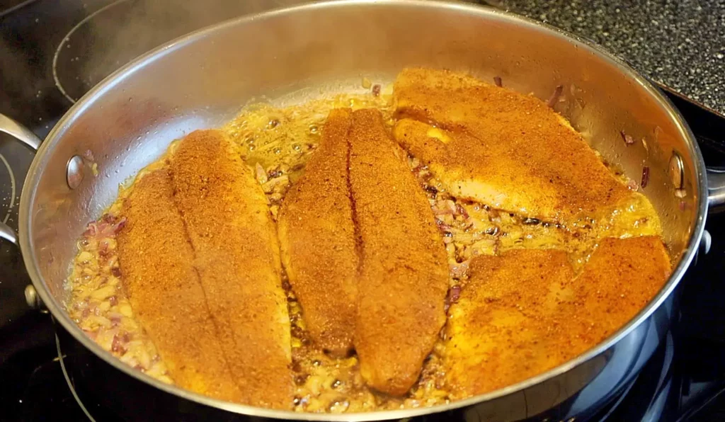 Fish fry in pan