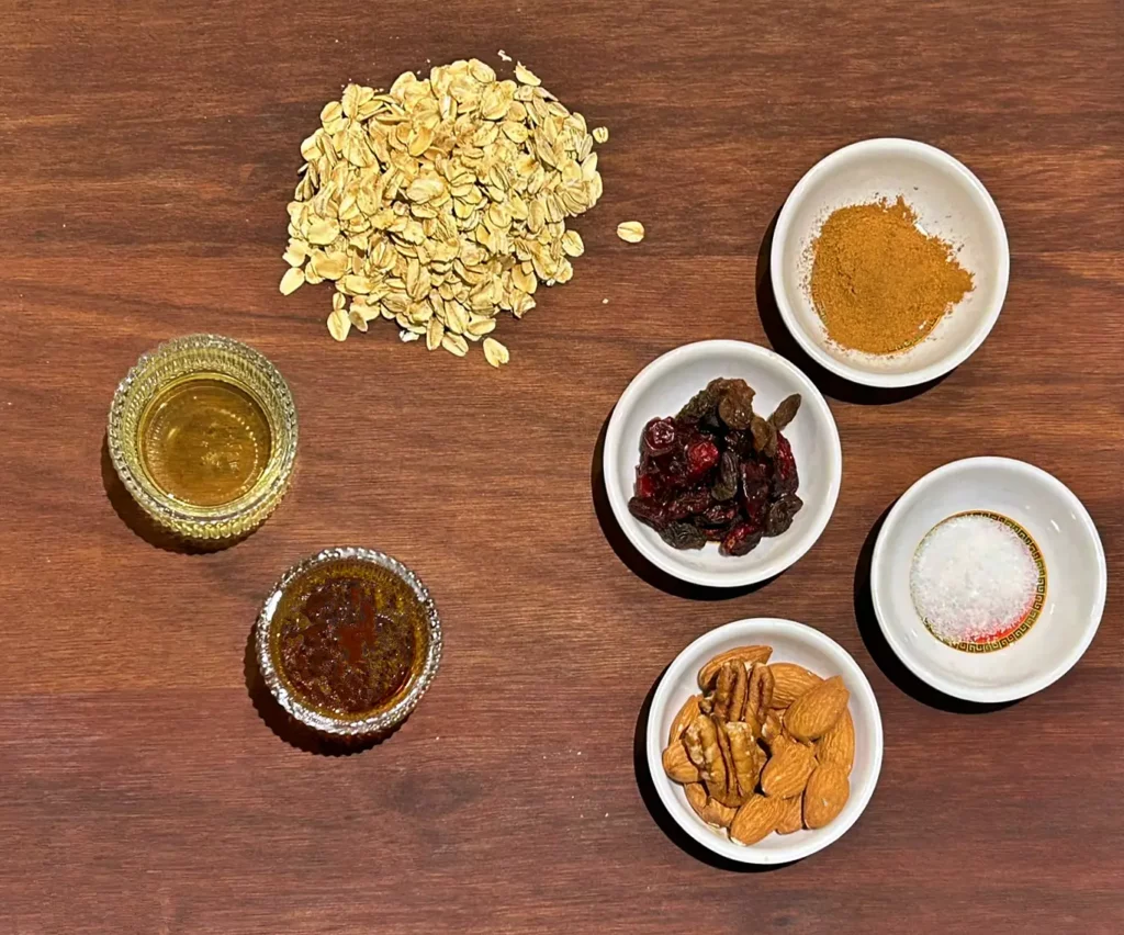 Ingredients for granola