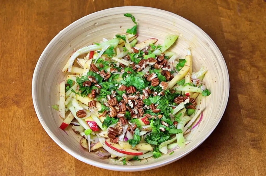 Fennel and apple salad ready to mix
