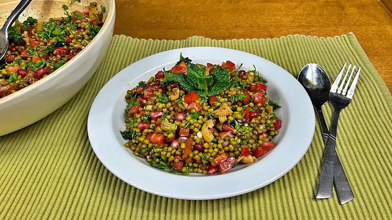 Turkish mung bean salad