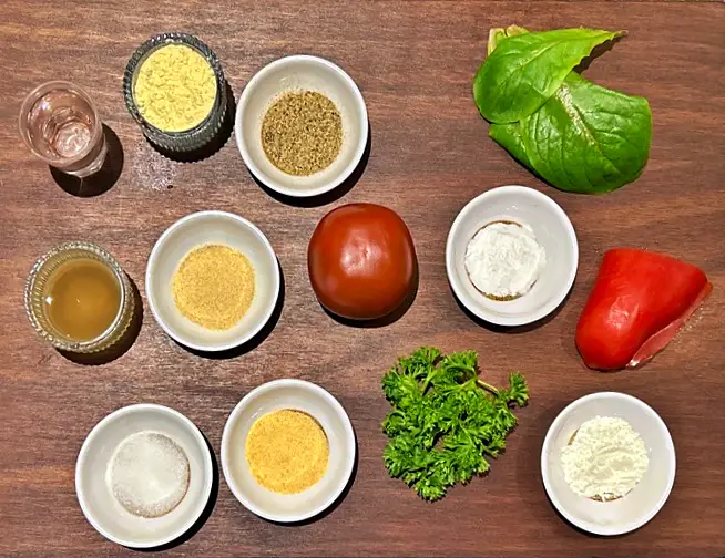 Chickpea flour muffin ingredients