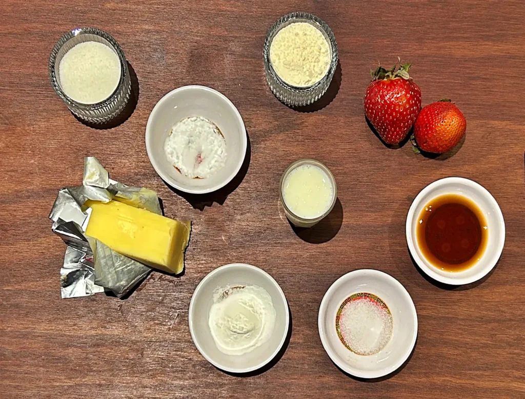 Ingredients for strawberry scones