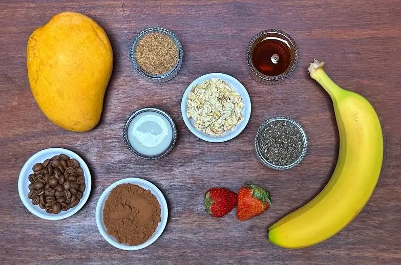 Ingredients for chia seed puddings