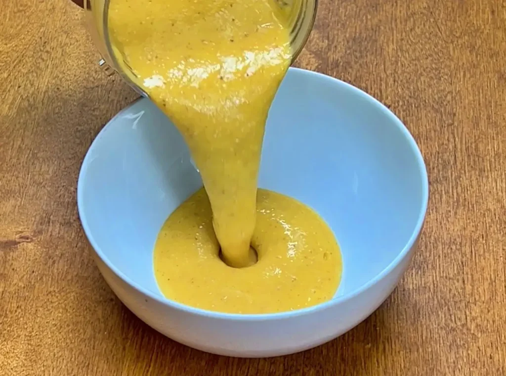 Mango chia seed pudding liquid