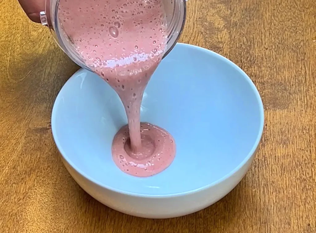 Strawberry chia seed pudding liquid
