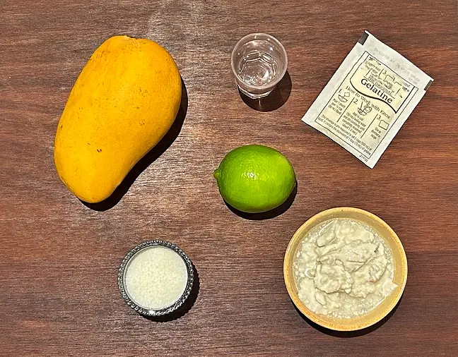 Ingredients for mango pudding